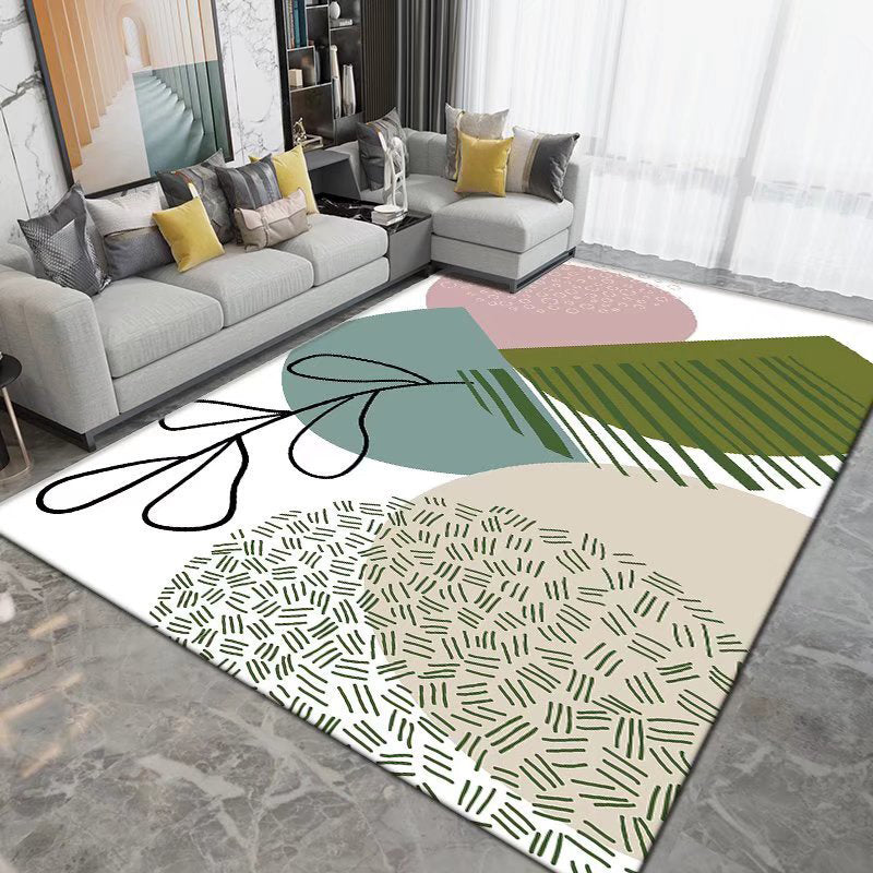 Orange Simplicity Rug Polyester Color Block Rug Washable Area Rug for Drawing Room