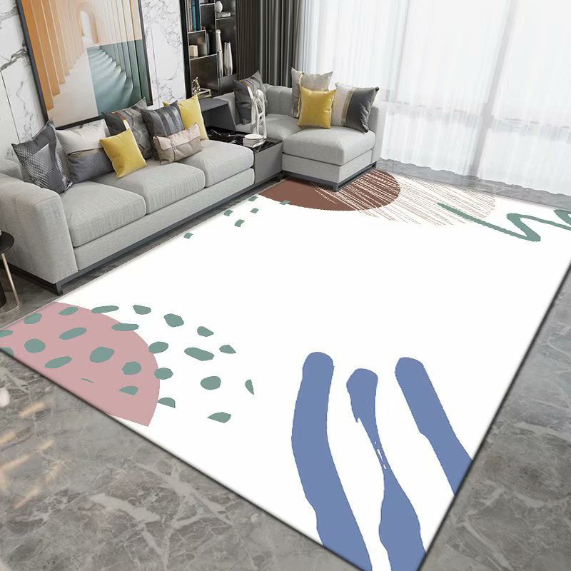 Orange Simplicity Rug Polyester Color Block Rug Washable Area Rug for Drawing Room