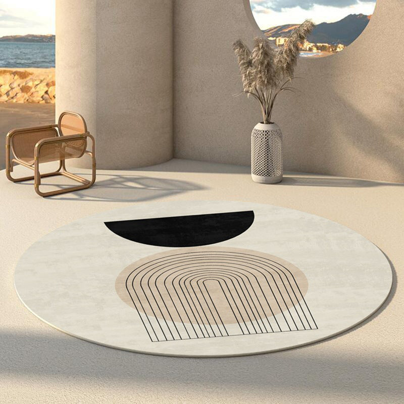 Light Orange Abstract Face Carpet Polyester Simple Carpet Stain Resistant Carpet for Drawing Room