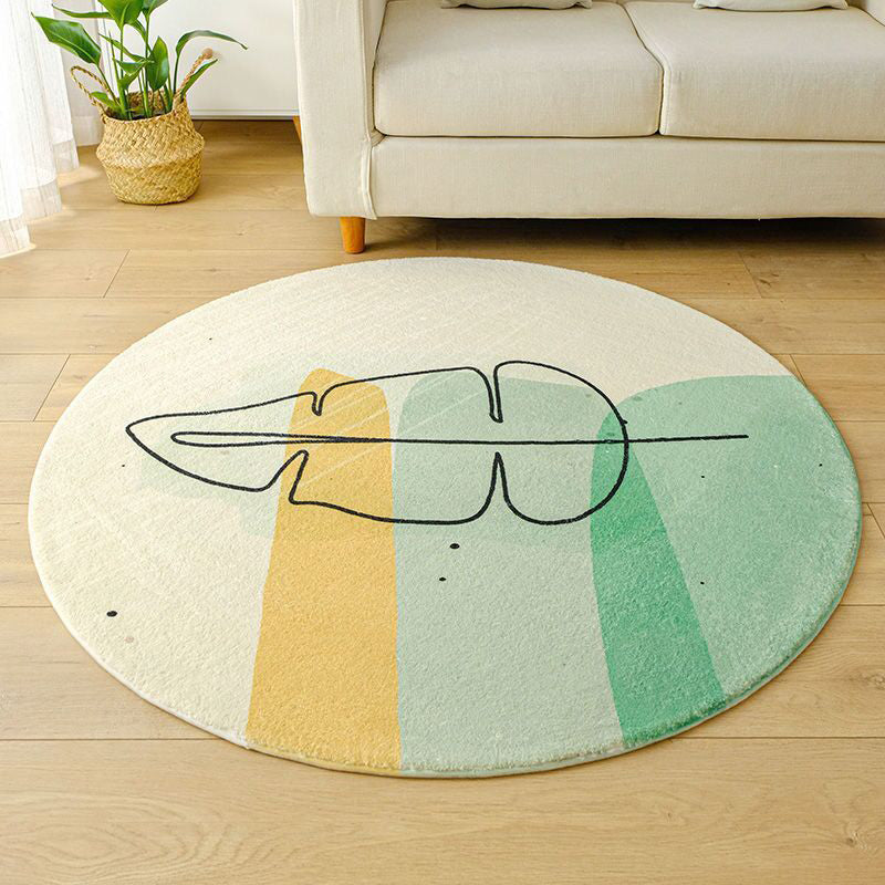 Light Orange Abstract Face Carpet Polyester Simple Carpet Stain Resistant Carpet for Drawing Room