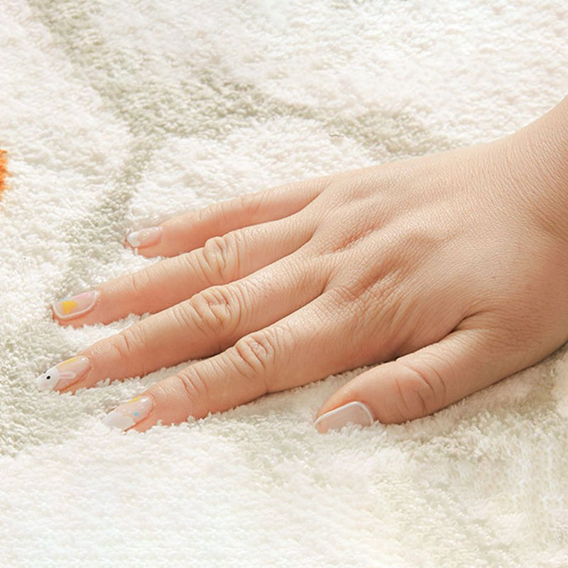 Orange Flower Rug Polyester Simple Rug Washable Area Rug for Living Room