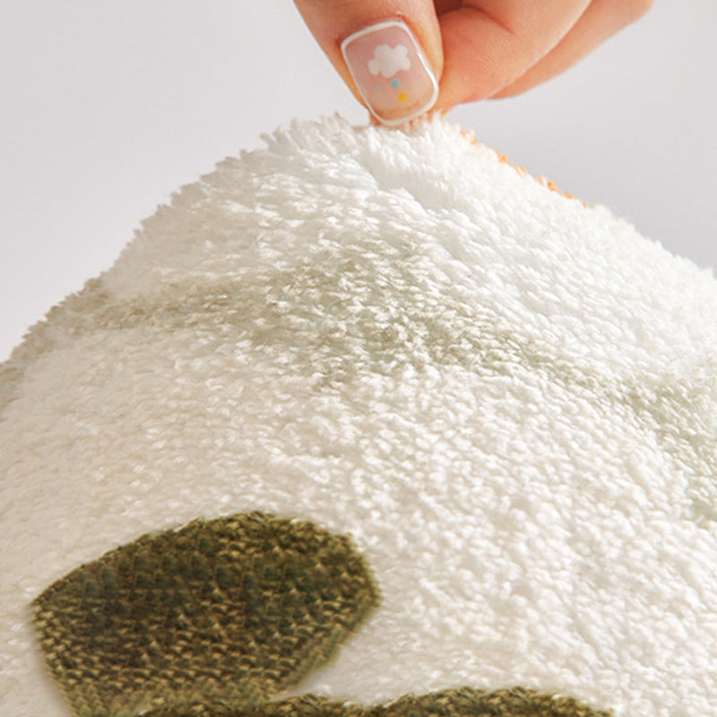 Orange Flower Rug Polyester Simple Rug Washable Area Rug for Living Room