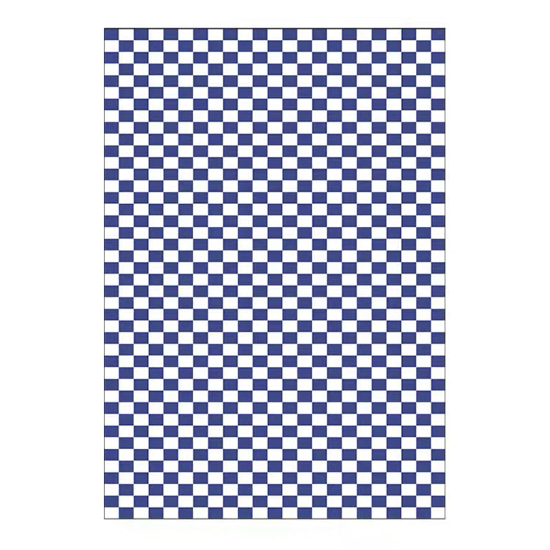 Green Modern Rug Polyester Grid Rug Stain Resistant Rug for Living Room