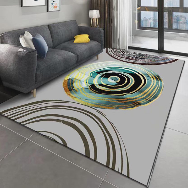 Modern Artistic Pattern Carpet Polyester Indoor Rug Non-Slip Backing Area Carpet for Home Decoration