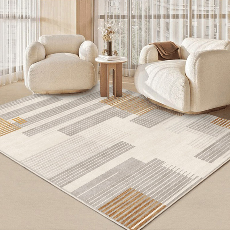 Minimalist Rectangle Printed Rug Polyester Indoor Rug Stain Resistant Carpet for Home Decoration