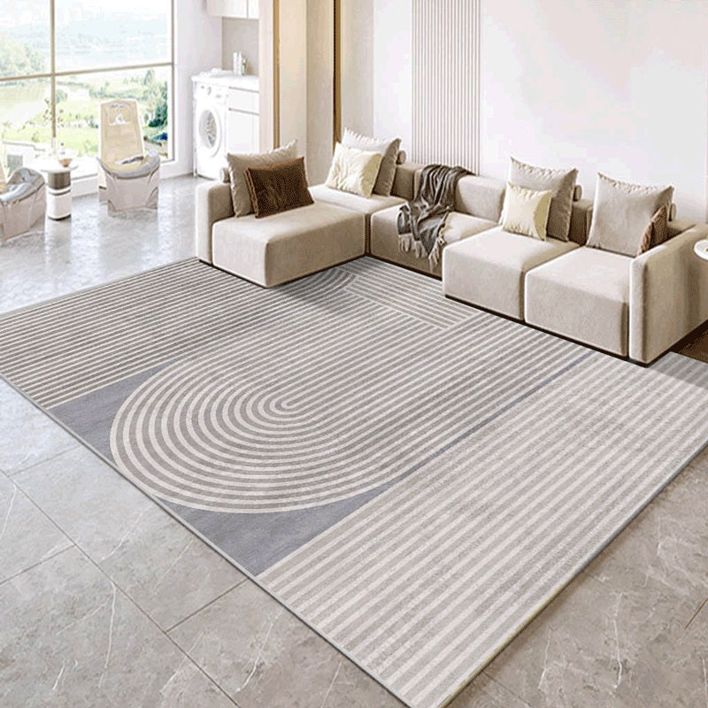 Minimalist Rectangle Printed Rug Polyester Indoor Rug Stain Resistant Carpet for Home Decoration