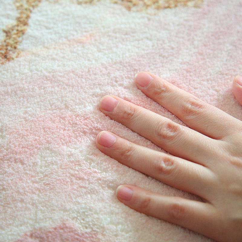 Purple Simple Rug Polyester Chromatic Stripe Rug Washable Rug for Living Room