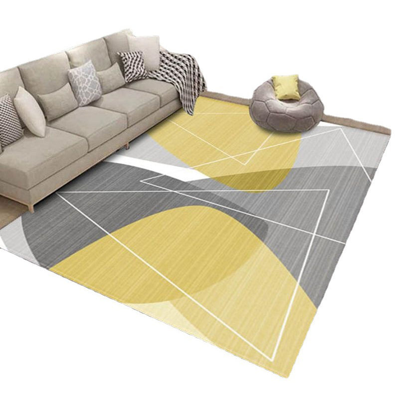 Tapis de couleur polyester moderne gris foncé tapis de support sans glissement pour décoration intérieure