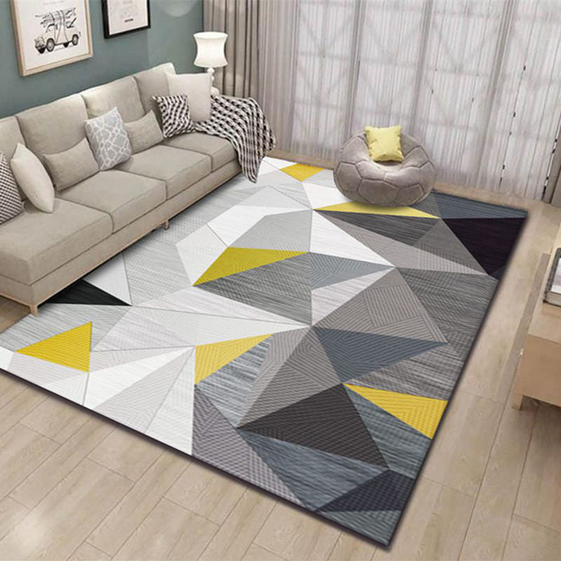 Tapis de couleur polyester moderne gris foncé tapis de support sans glissement pour décoration intérieure