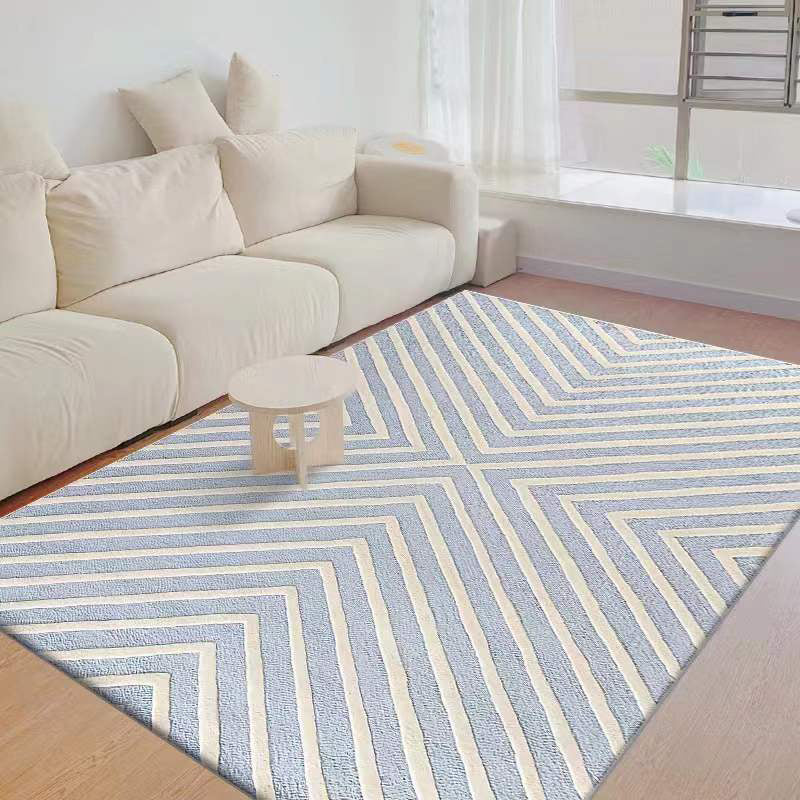 Modern Curve Lines Pattern Indoor Carpet Polyester Area Rug Washable Carpet for Home Decoration