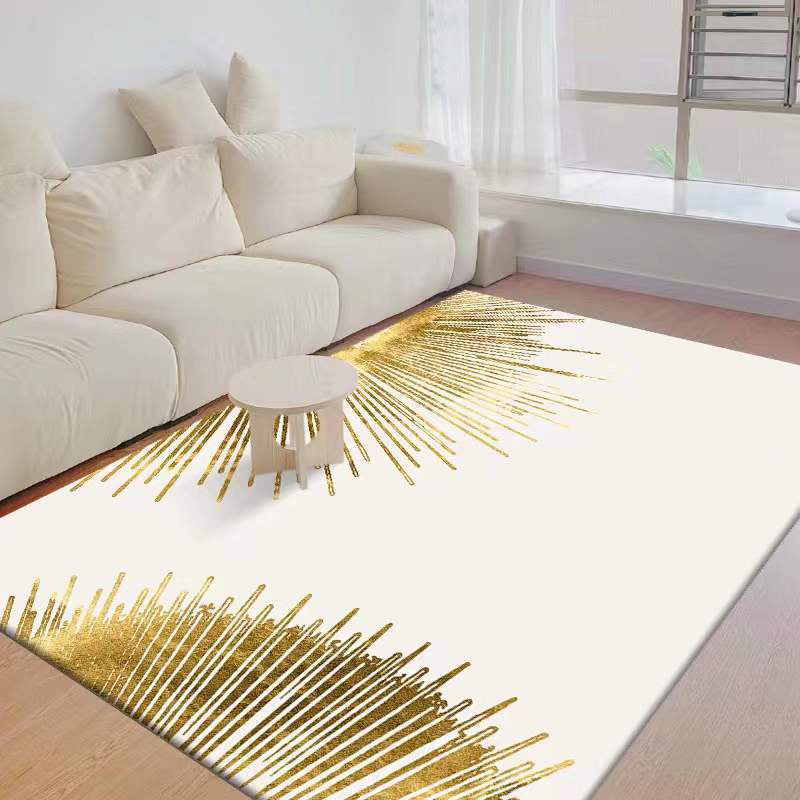 Modern Curve Lines Pattern Indoor Carpet Polyester Area Rug Washable Carpet for Home Decoration