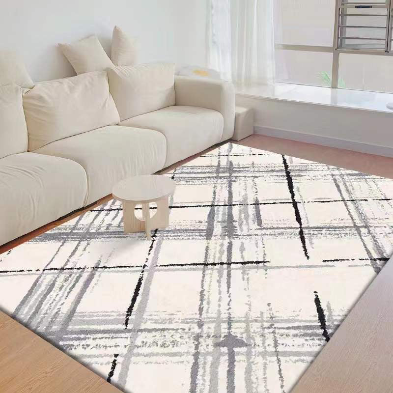 Modern Curve Lines Pattern Indoor Carpet Polyester Area Rug Washable Carpet for Home Decoration