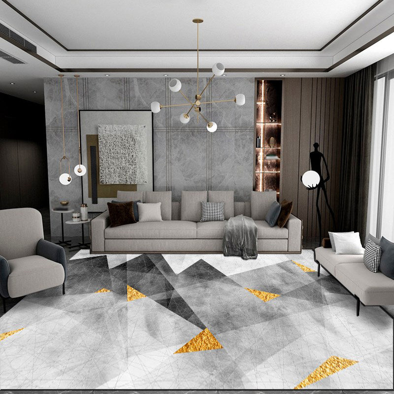 Simplicity Graphic Pattern Carpet Polyester Area Rug Non-Slip Backing Indoor Rug for Living Room