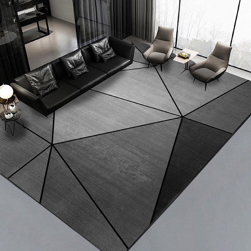 Simplicidad Patrón gráfico de la alfombra Alfombra de área de poliéster Alfombra de interior sin deslizamiento para sala de estar para sala de estar