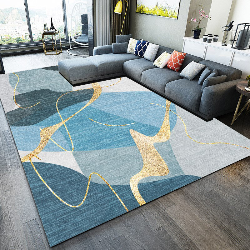 Simplicidad Patrón gráfico de la alfombra Alfombra de área de poliéster Alfombra de interior sin deslizamiento para sala de estar para sala de estar