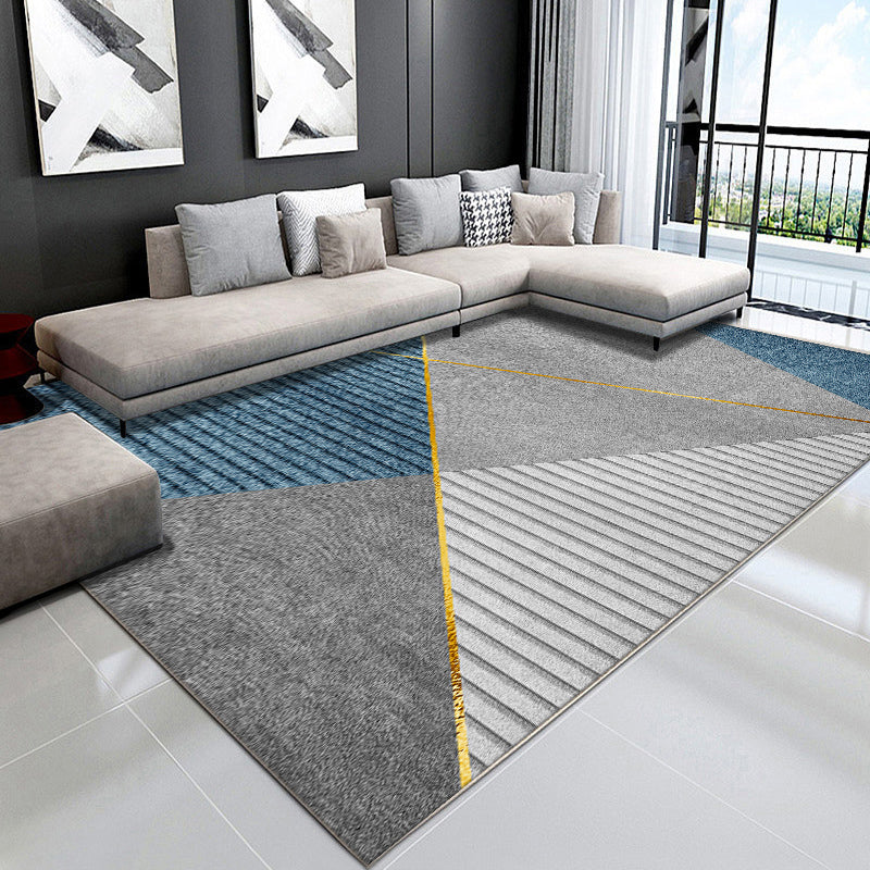 Simple Graphic Printed Carpet Polyester Indoor Rug Non-Slip Backing Rug for Home Decoration