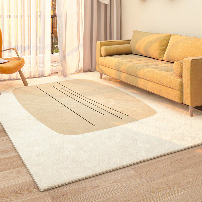 Yellow Modern Rug Polyester Color Block Rug Washable Rug for Living Room