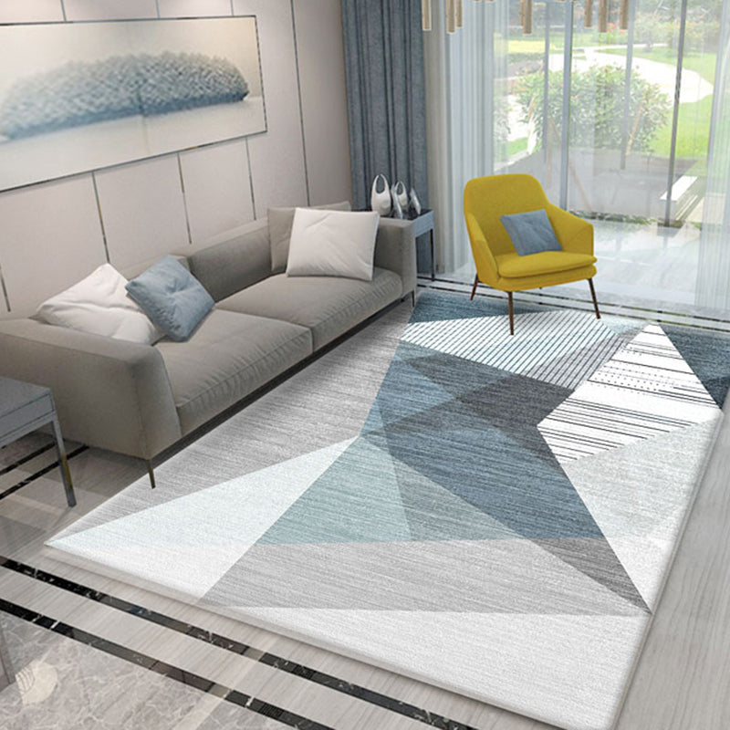 Contemporary Geometric Print Carpet Polyester Indoor Rug Stain Resistant Rug for Living Room