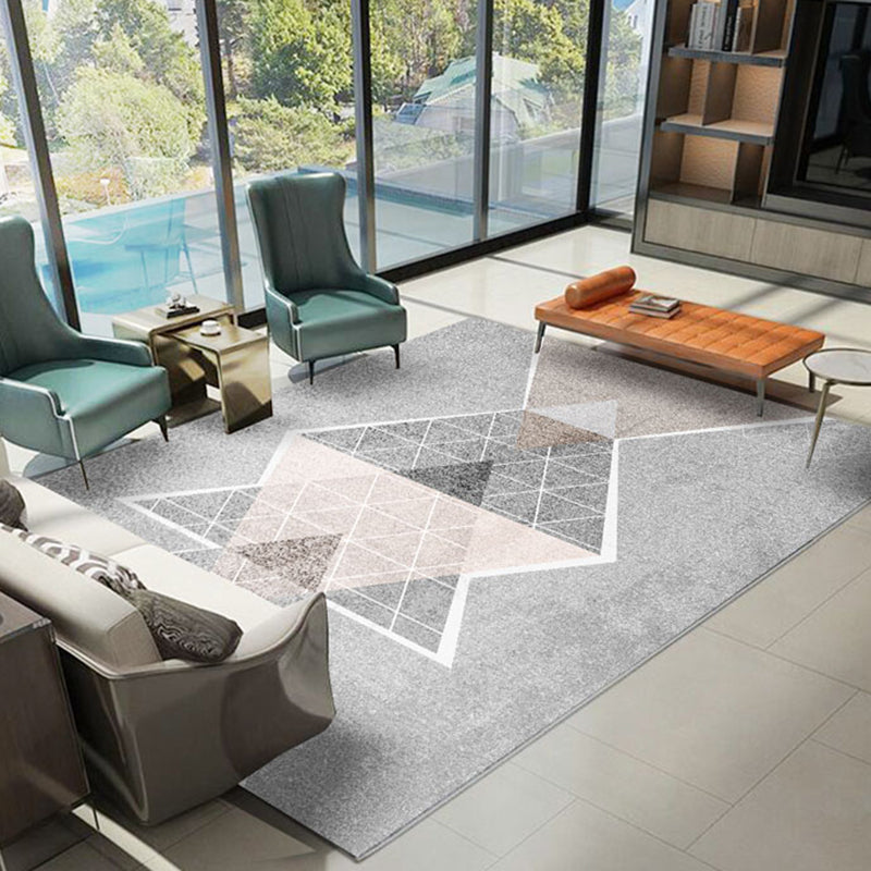 Contemporary Geometric Print Carpet Polyester Indoor Rug Stain Resistant Rug for Living Room