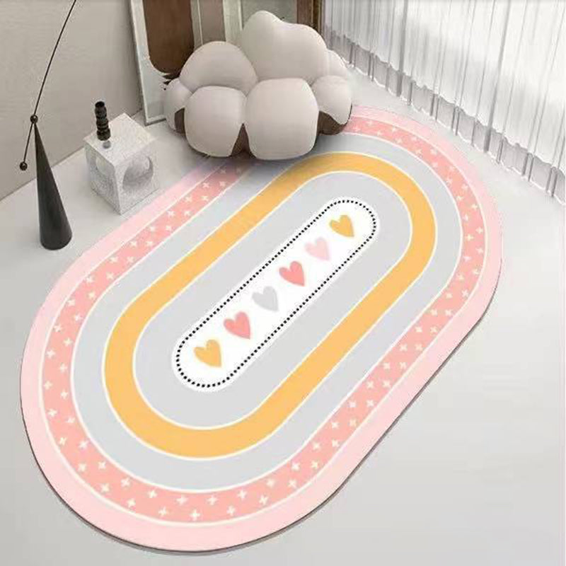 White Modern Rug Polyester Semicircle Rug Washable Rug for Living Room