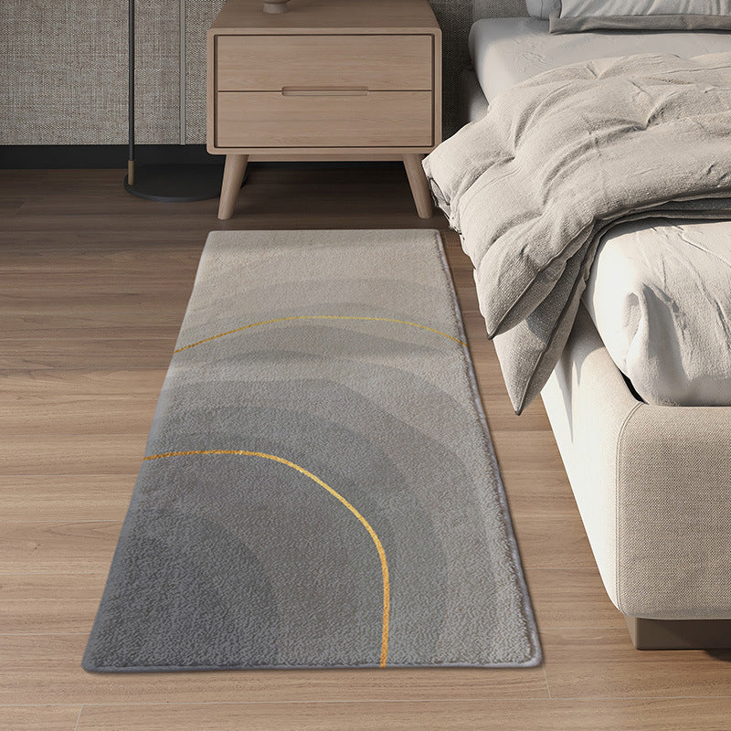 Gray Contemporary Rug Polyester Gradual Change Rug Washable Rug for Living Room