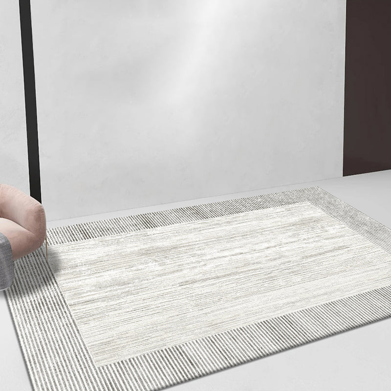 Light Grey Simple Rug Blending Line Indoor Rug Stain Resistant Rug for Home Decor