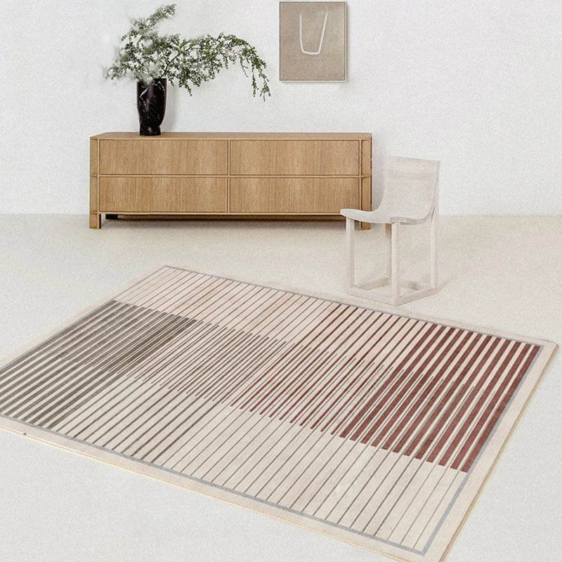 Light Grey Simple Rug Blending Line Indoor Rug Stain Resistant Rug for Home Decor