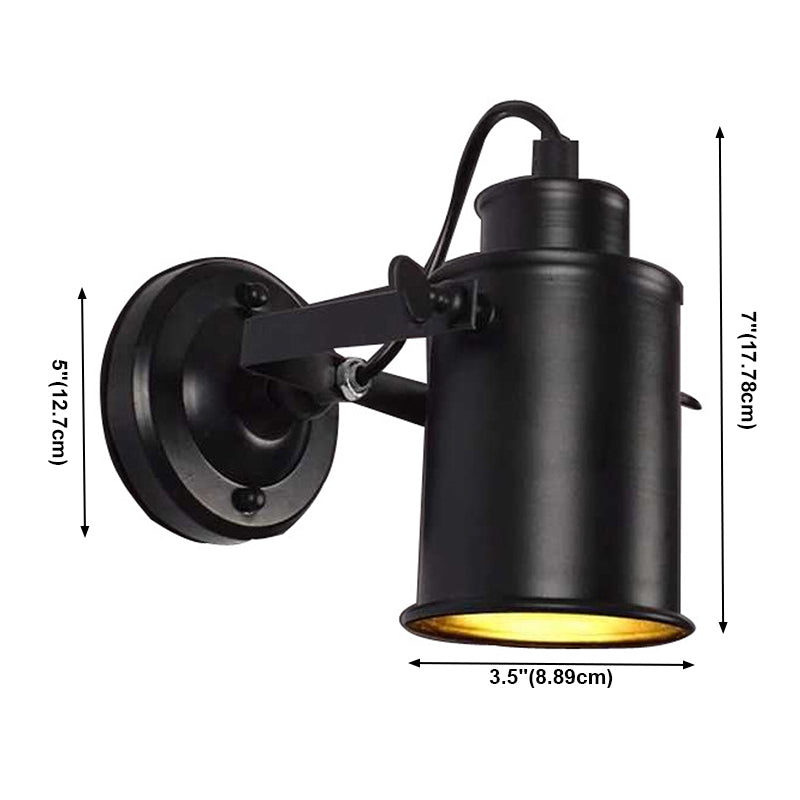 Metallzylinderwand montierte Lampen Industrial Style 1 Licht Wandleuchte Leuchte