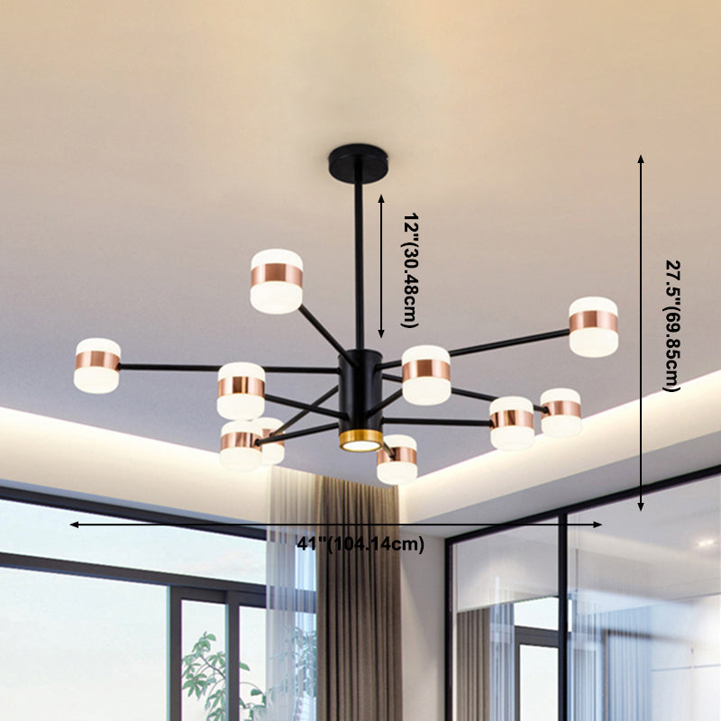 Rose Gold Sputnik Chandelier Postmodern LED Acrylic Pendant Light Fixture