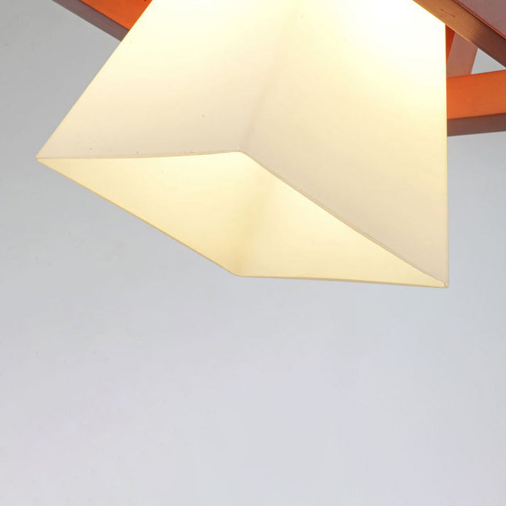 Aisle Semi Flush Mount Ceiling Fixture Wood Simple Style Ceiling Lighting in Brown