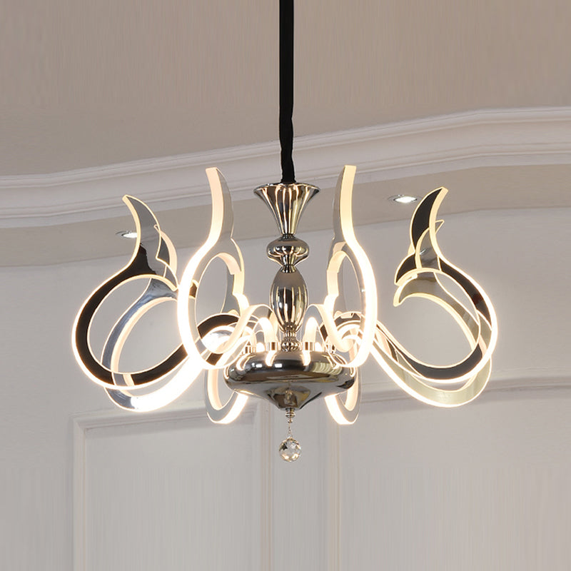 Modern Style Geometric Shape Chandelier Metal LED Hanging Light for Bedroom