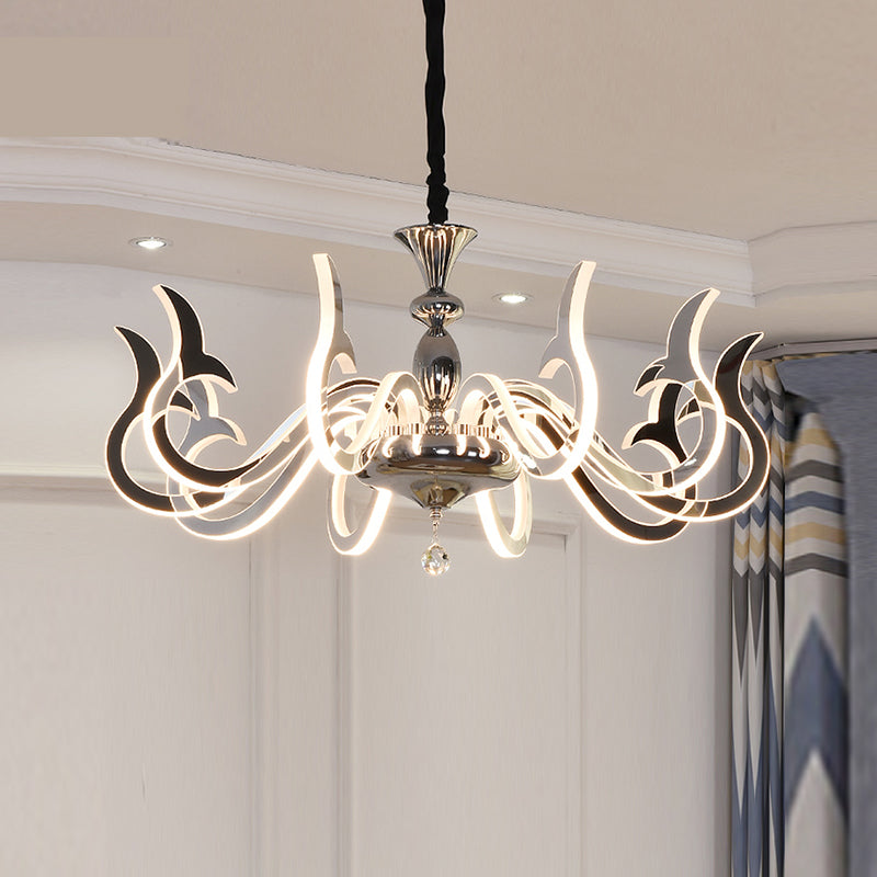 Modern Style Geometric Shape Chandelier Metal LED Hanging Light for Bedroom