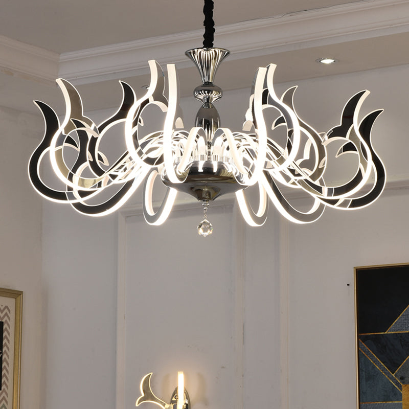 Modern Style Geometric Shape Chandelier Metal LED Hanging Light for Bedroom