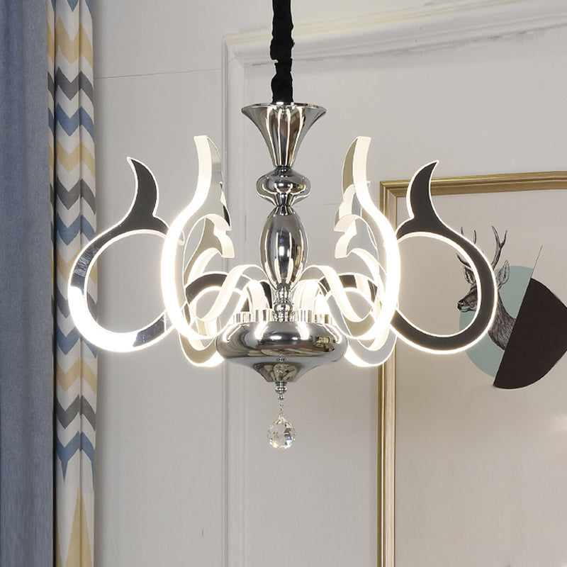 Modern Style Geometric Shape Chandelier Metal LED Hanging Light for Bedroom