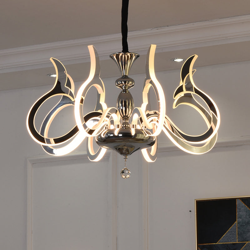 Modern Style Geometric Shape Chandelier Metal LED Hanging Light for Bedroom