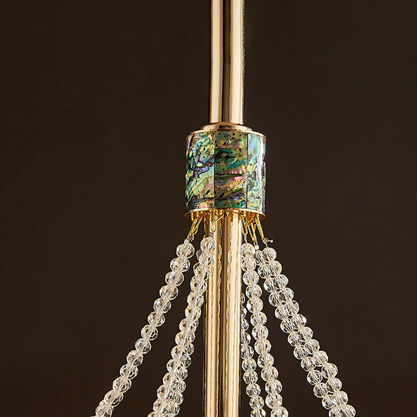 Lampada a forma di ovale a forma ovale Postmodern Lamdelier con perle di cristallo