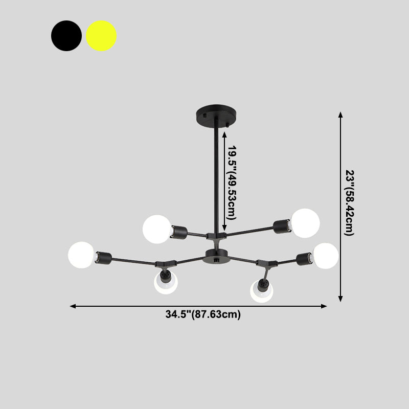 Postmodern Pendant Lamp Adjustable Metal Living Room Chandelier Lamp