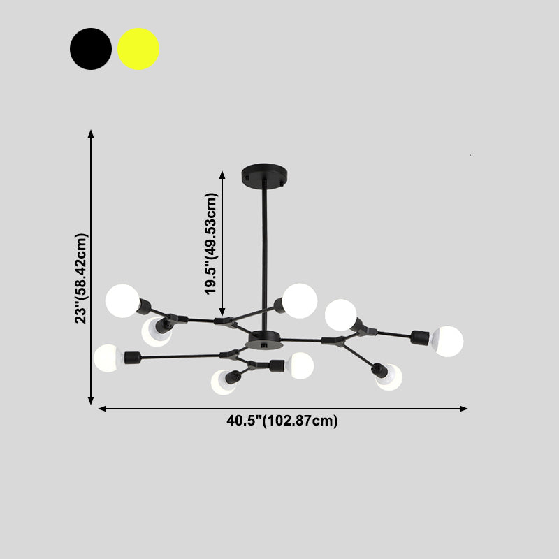 Postmodern Pendant Lamp Adjustable Metal Living Room Chandelier Lamp