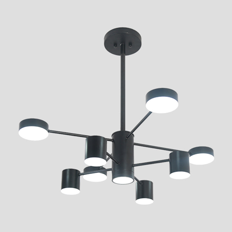 Nordic Metal Chandelier Black Multi Light Hanging Light for Bedroom