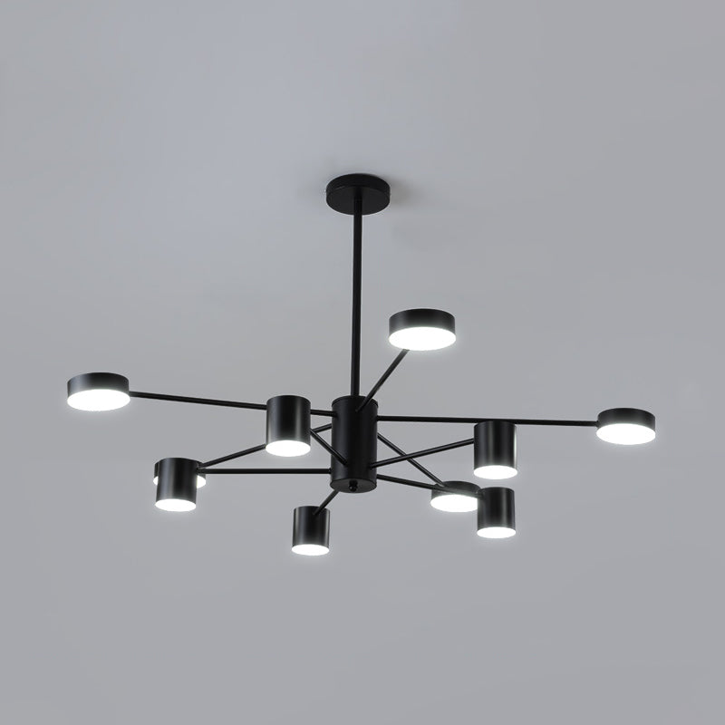 Nordic Metal Chandelier Black Multi Light Hanging Light for Bedroom