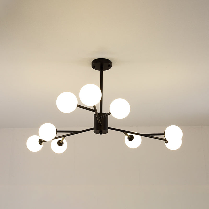 Modern Chandelier Light Fixtures Multi-Head Suspension Pendant Lamp with Glass Shade