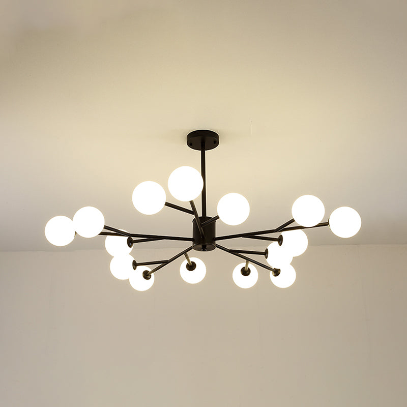 Modern Chandelier Light Fixtures Multi-Head Suspension Pendant Lamp with Glass Shade