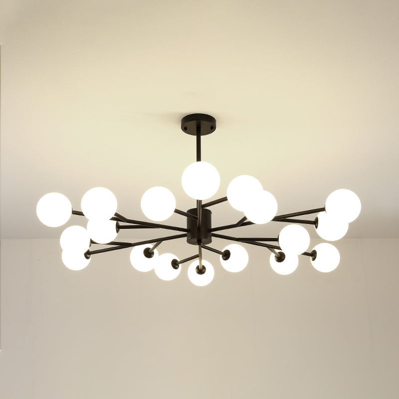 Modern Chandelier Light Fixtures Multi-Head Suspension Pendant Lamp with Glass Shade
