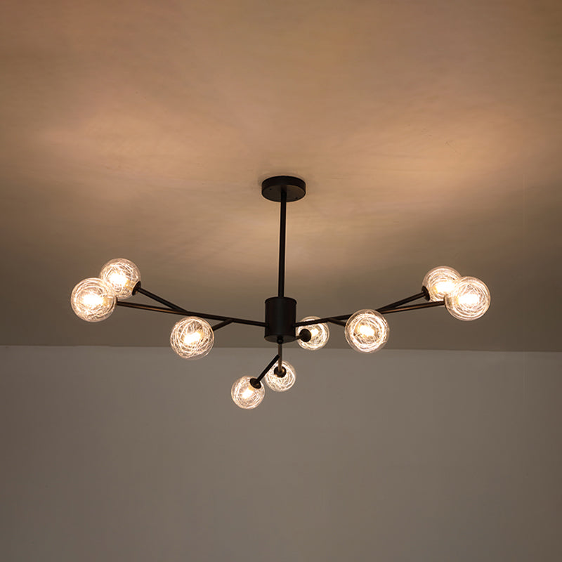 Modern Chandelier Light Fixtures Multi-Head Suspension Pendant Lamp with Glass Shade