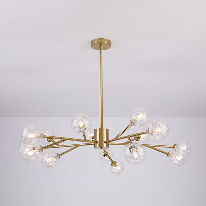 Modern Chandelier Light Fixtures Multi-Head Suspension Pendant Lamp with Glass Shade