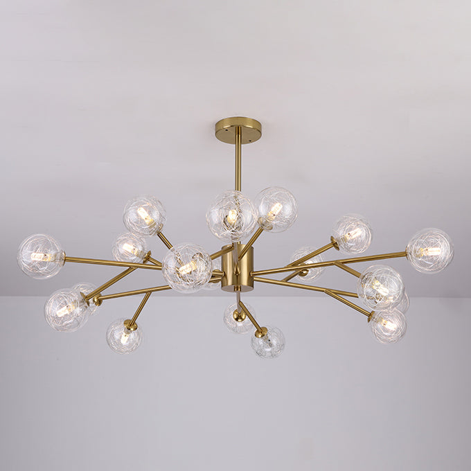 Modern Chandelier Light Fixtures Multi-Head Suspension Pendant Lamp with Glass Shade