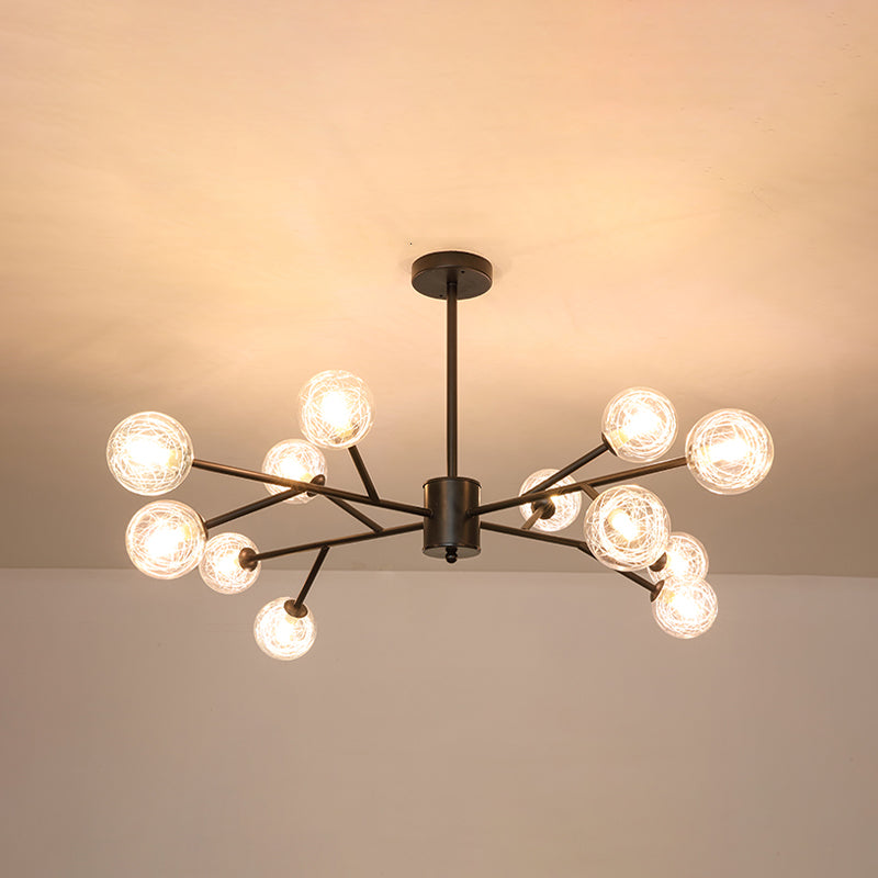 Modern Chandelier Light Fixtures Multi-Head Suspension Pendant Lamp with Glass Shade
