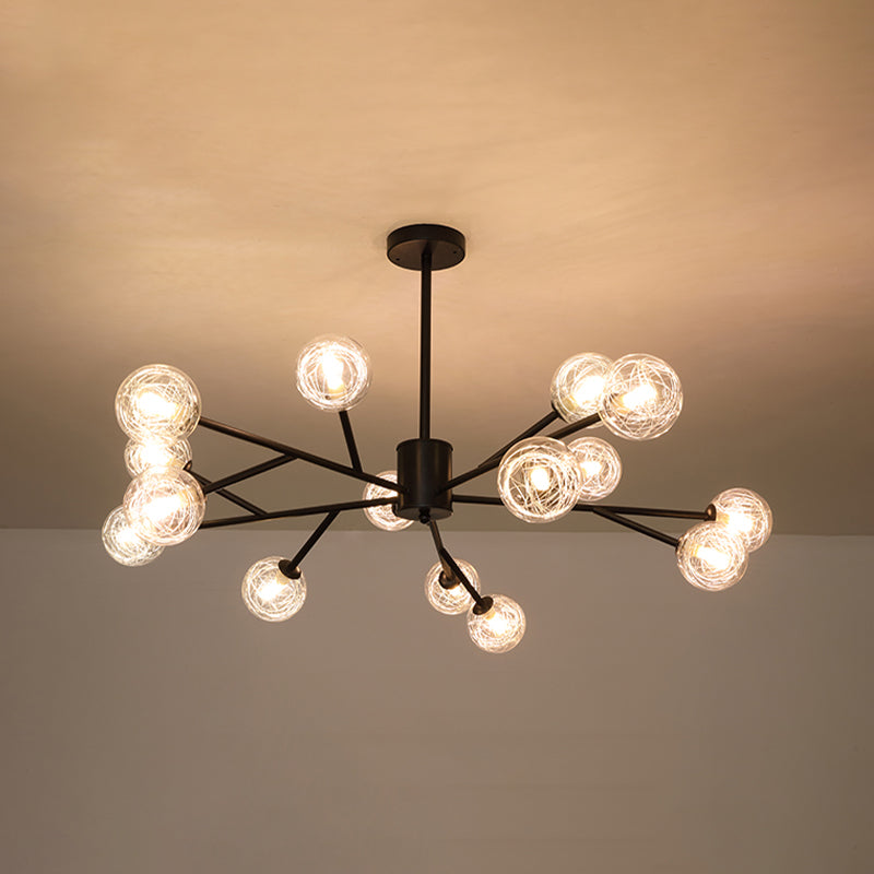 Modern Chandelier Light Fixtures Multi-Head Suspension Pendant Lamp with Glass Shade