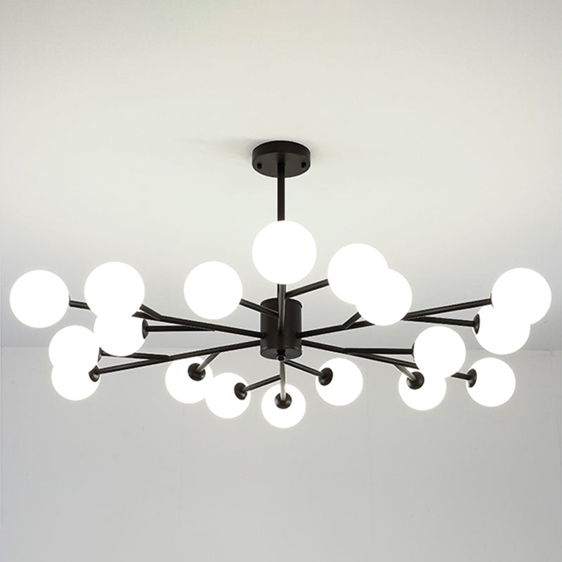 Modern Chandelier Light Fixtures Multi-Head Suspension Pendant Lamp with Glass Shade