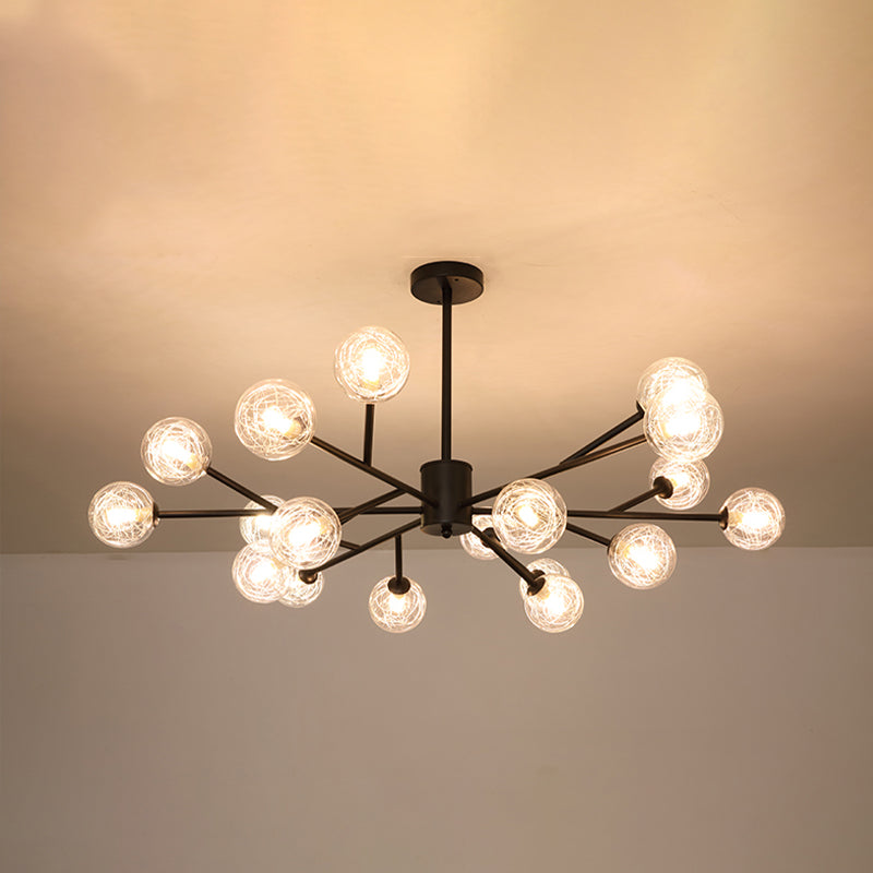 Modern Chandelier Light Fixtures Multi-Head Suspension Pendant Lamp with Glass Shade